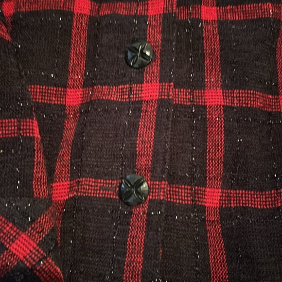 Sparkly Red Plaid Button Up - Picture 4 of 5
